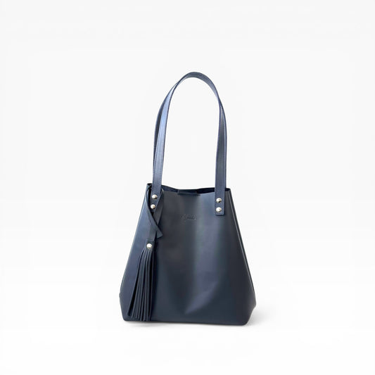 Bolso Tote Cuero Praga Plus+  Crazy negro Doble Vista + 💄Cosmetiquera 👝 Gratis!!