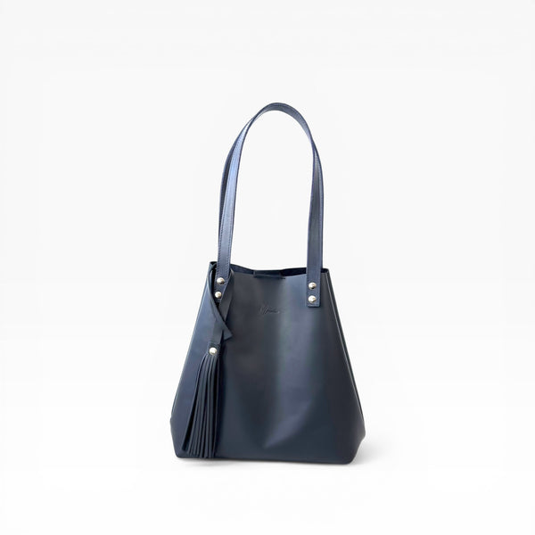 Bolso Tote Cuero Praga Plus+  Crazy negro Doble Vista + 💄Cosmetiquera 👝 Gratis!!