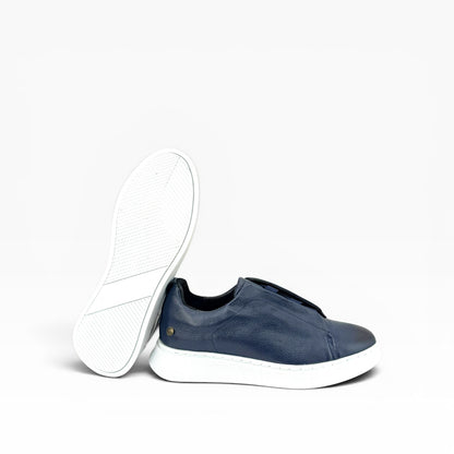 Tenis sneakers piel genuina mod 51003 azul