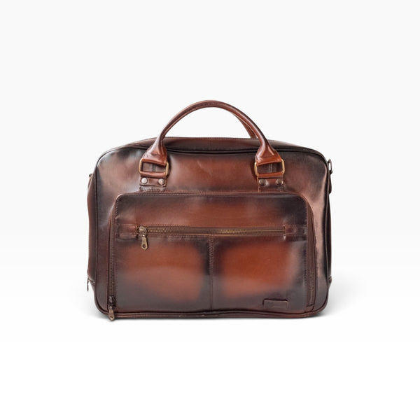 Maletin Portafolio 100% Cuero Mod. Holmes pull Roble Plus