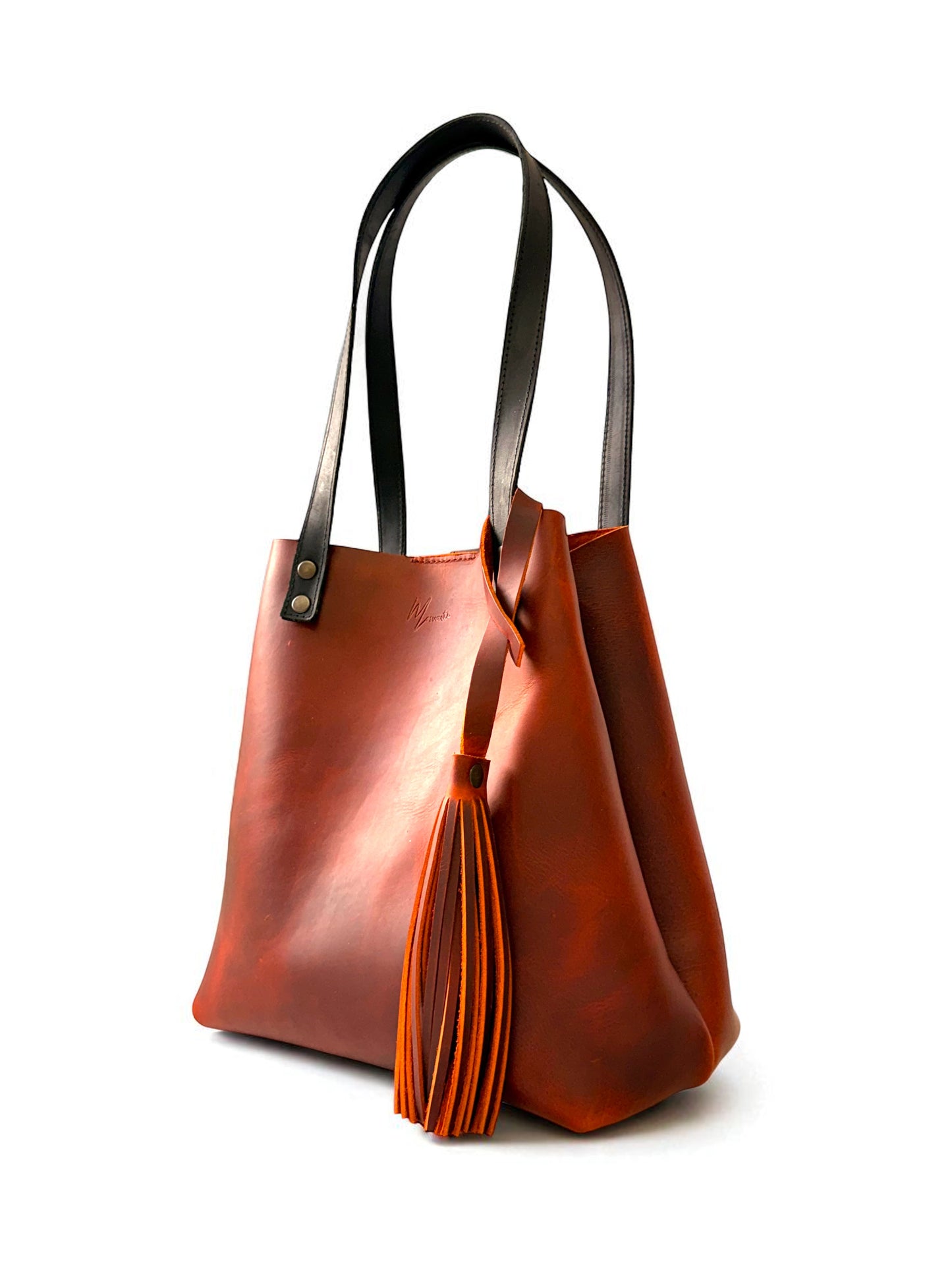 Bolso Tote Cuero Praga Plus+ Crazy naranja   Doble Vista + 💄Cosmetiquera 👝 Gratis!!