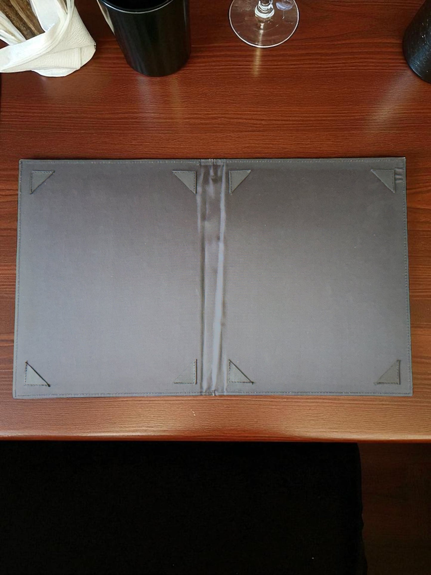 Porta menus  3 pzs bares restaurante cuero genuino