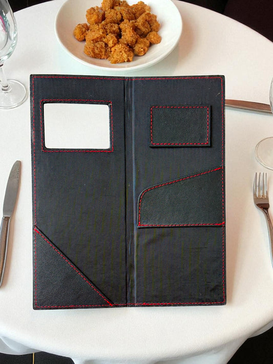 Porta cuentas 5 pzs bares restaurante cuero genuino mod 903