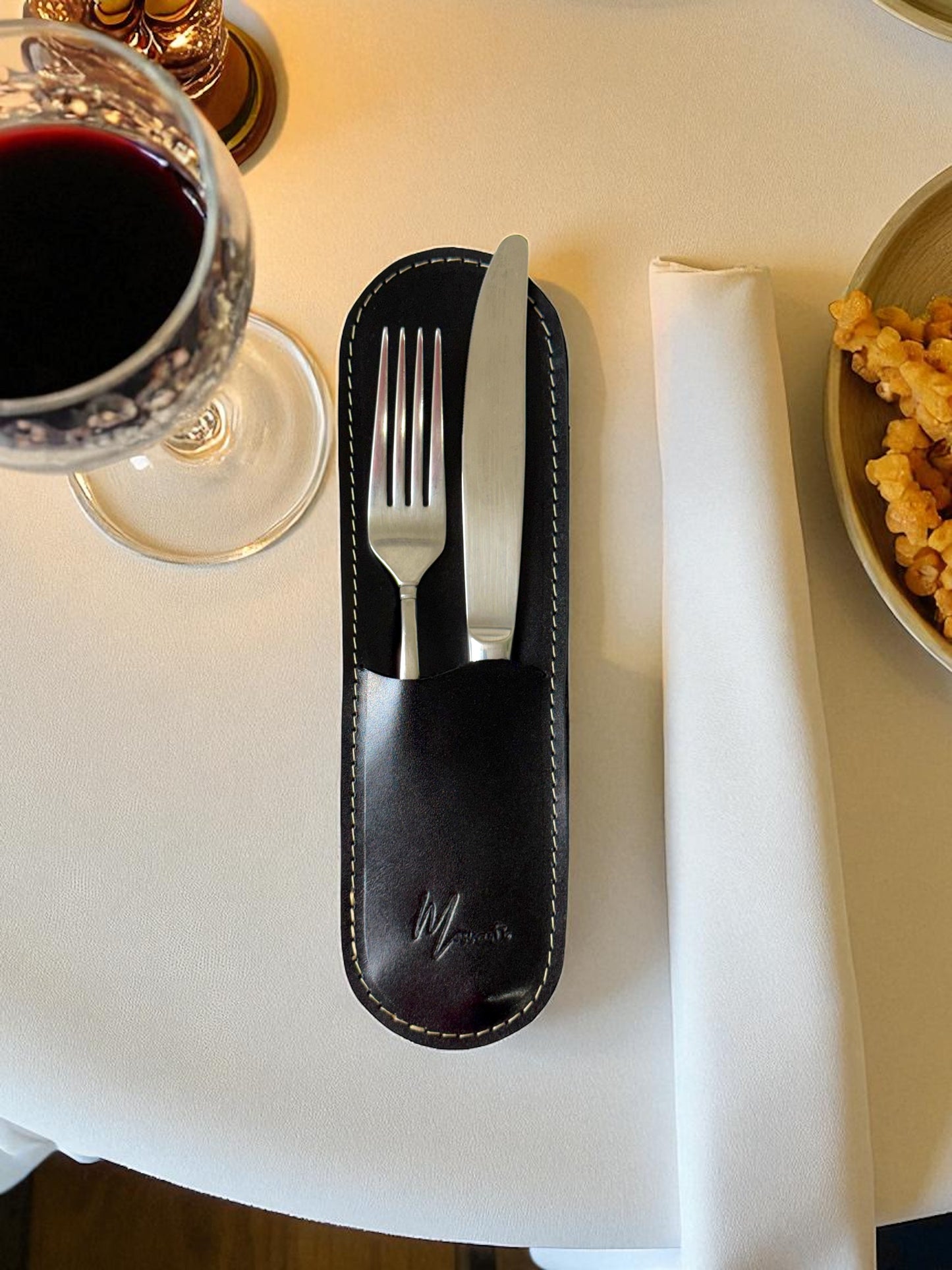 Estuche premium porta cubiertos, funda guarda cubiertos de Lujo mod 201