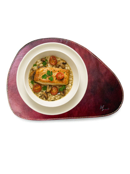 Set Individual bajo plato mantel  y Portavasos de Piel Premium | Mosvarti