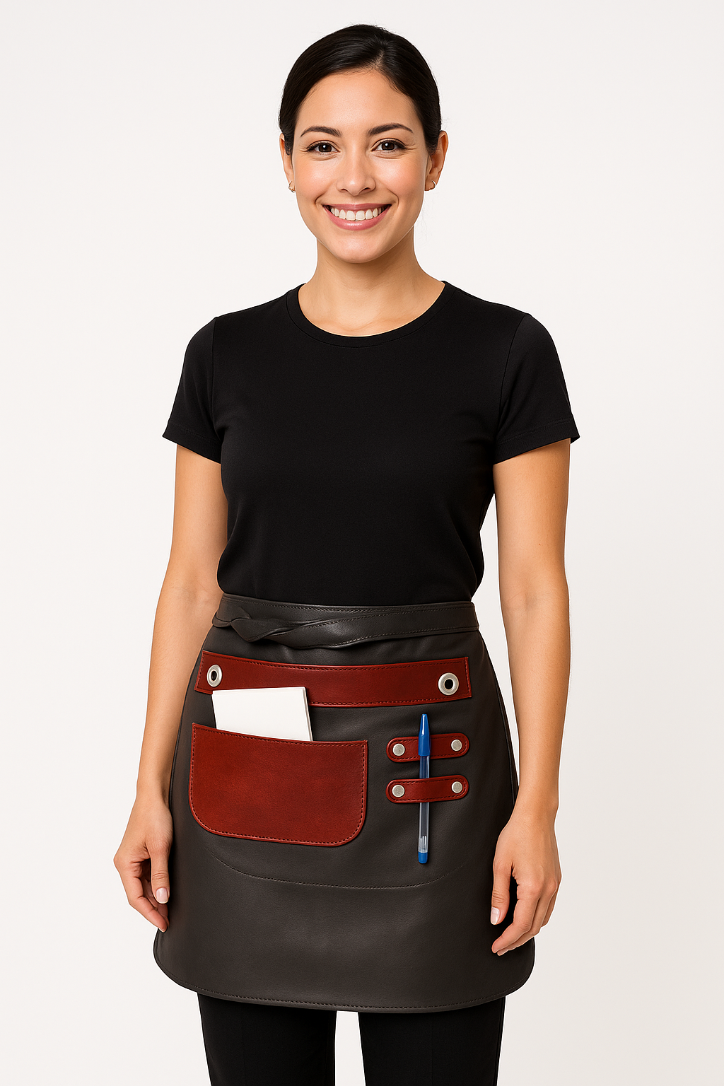 Mandil de Mesero Dama de Cuero Genuino