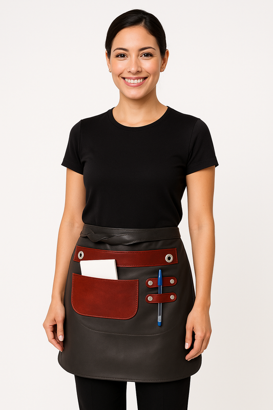 Mandil de Mesero Dama de Cuero Genuino