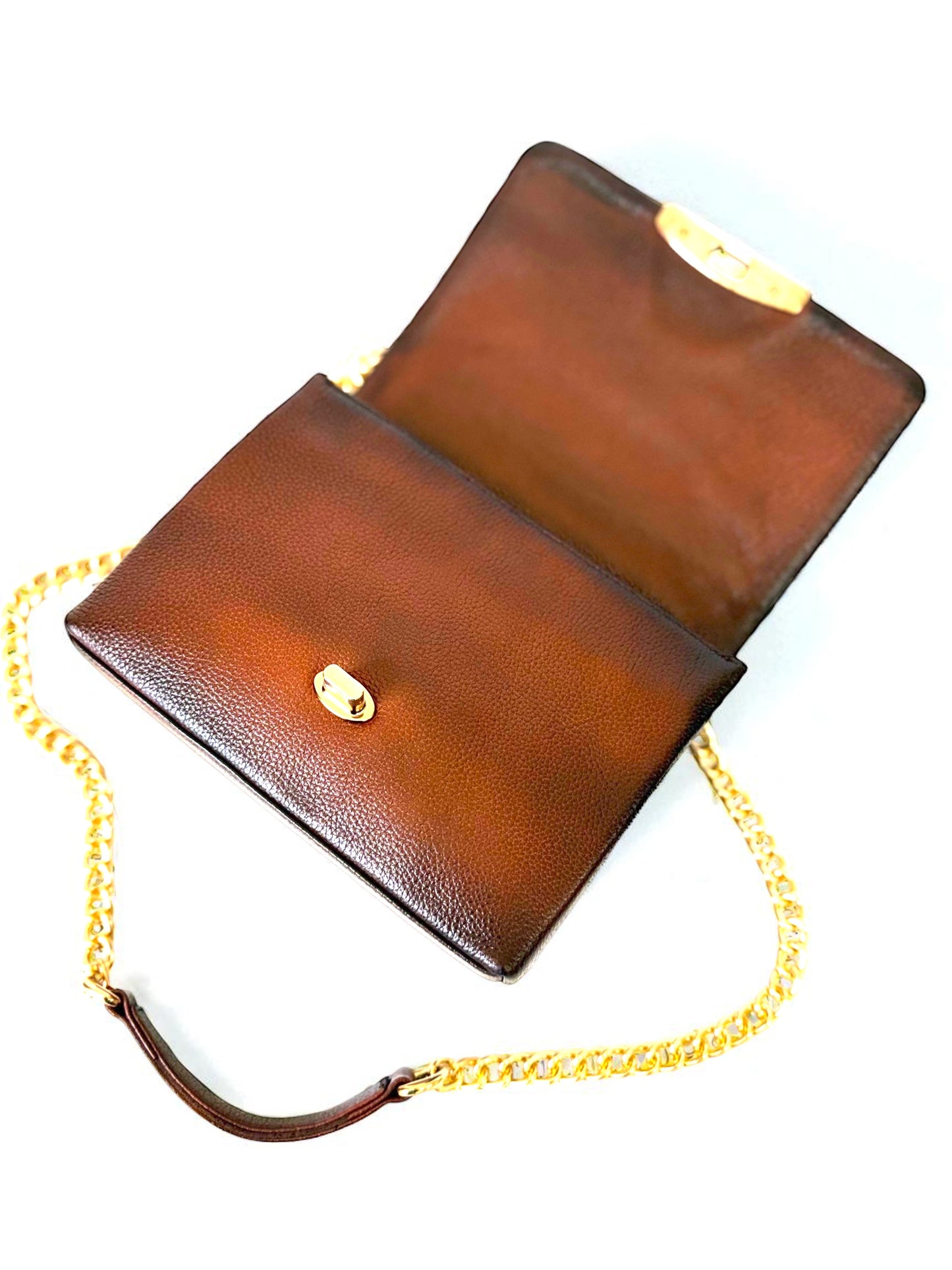 Bolso mod Alemania  pitón café lustrado