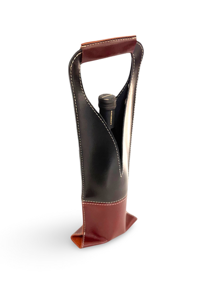 Bolsa de vino de cuero Multi color Mod. (Merlot) Pull Shedron /Pull Negro