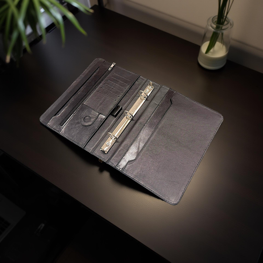 Carpeta ejecutiva con broche media carta cuero (Solo mayoreo)