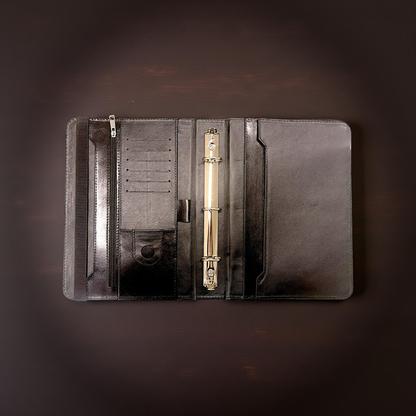 Carpeta ejecutiva con broche media carta cuero (Solo mayoreo)