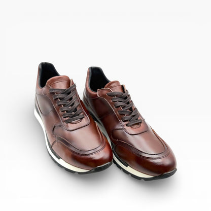 Sneakers casual cuero mod 9100 -Roble