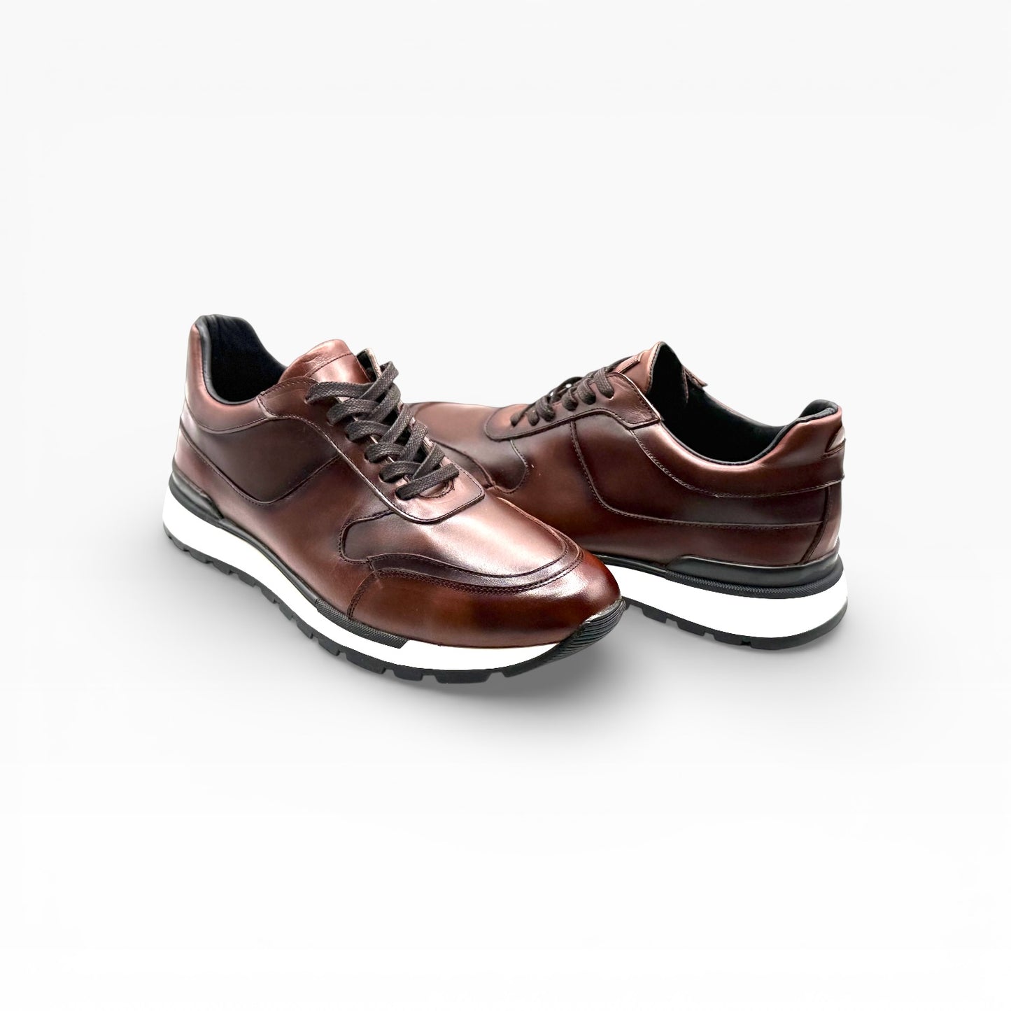 Sneakers casual cuero mod 9100 -Roble