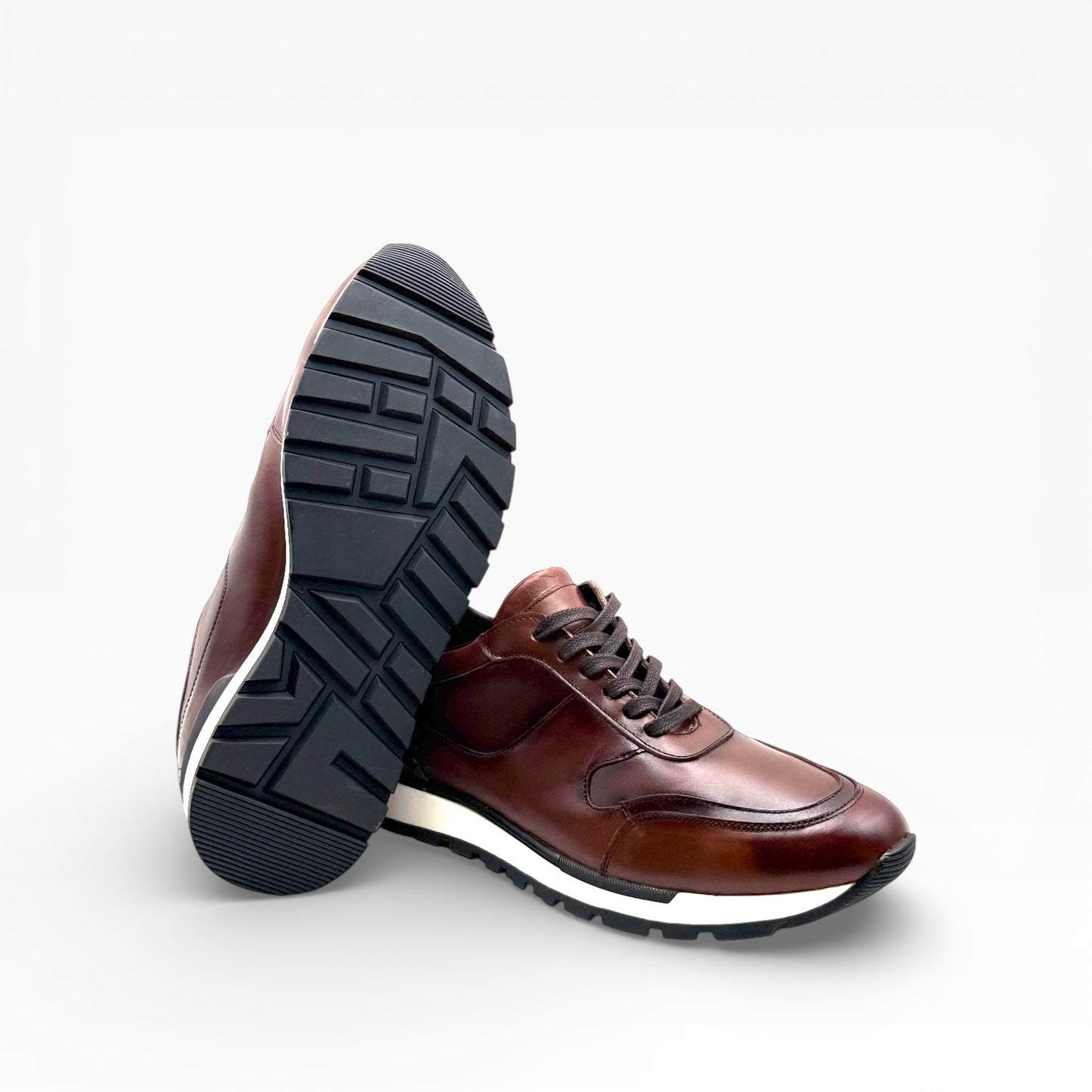 Sneakers casual cuero mod 9100 -Roble