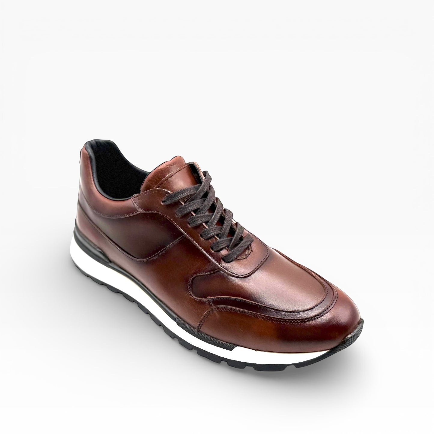 Sneakers casual cuero mod 9100 -Roble