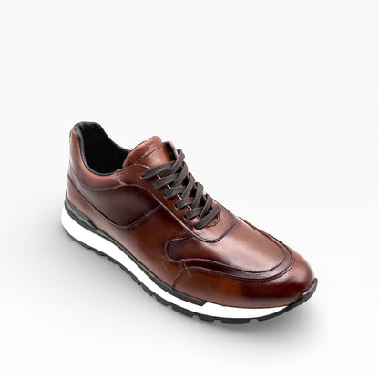 Sneakers casual cuero mod 9100 -Roble