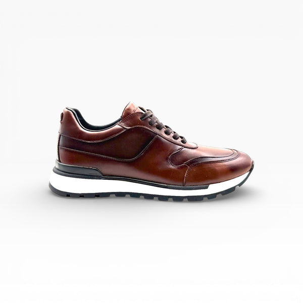 Sneakers casual cuero mod 9100 -Roble