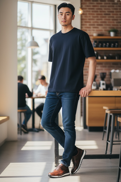 Sneakers casual cuero mod 9100 -Roble