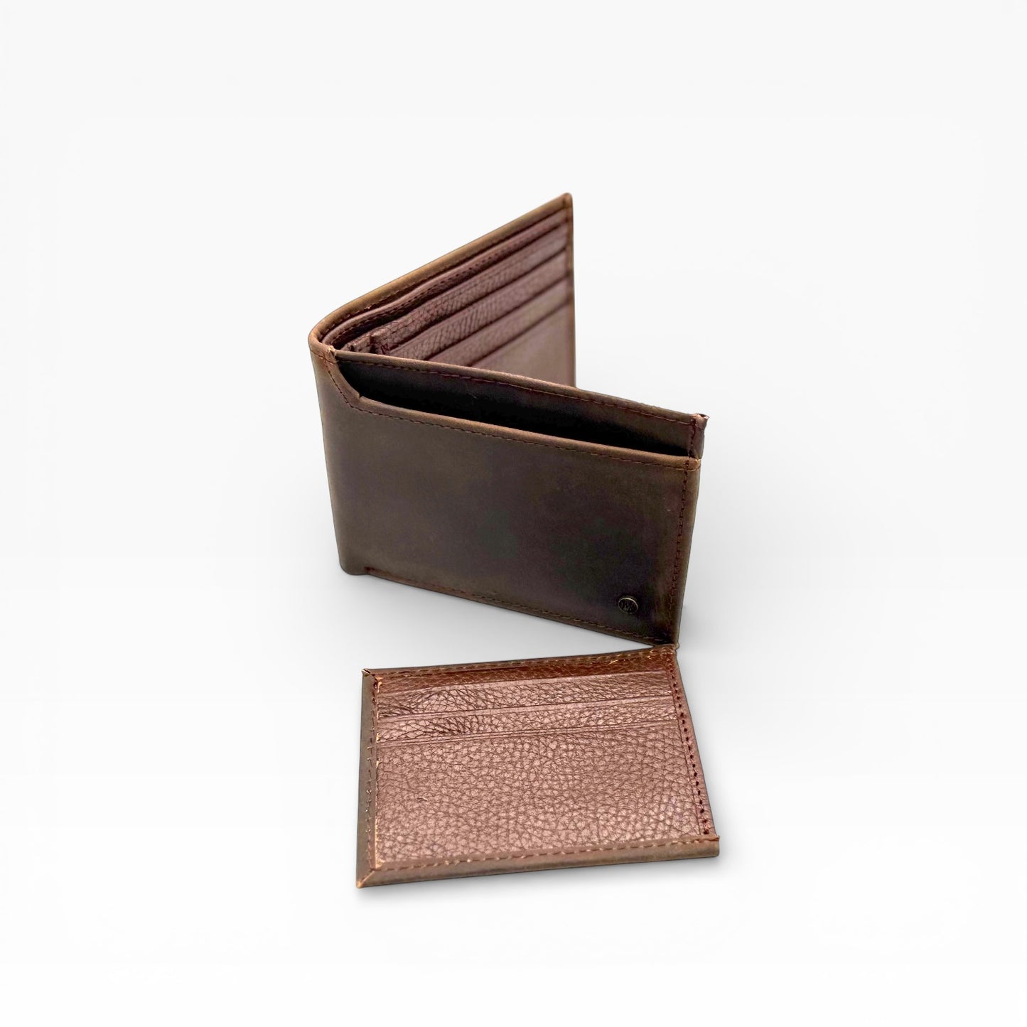 Cartera caballero con tarjetero Desmontable Mod. ROMA *Crazy Café/Roble*