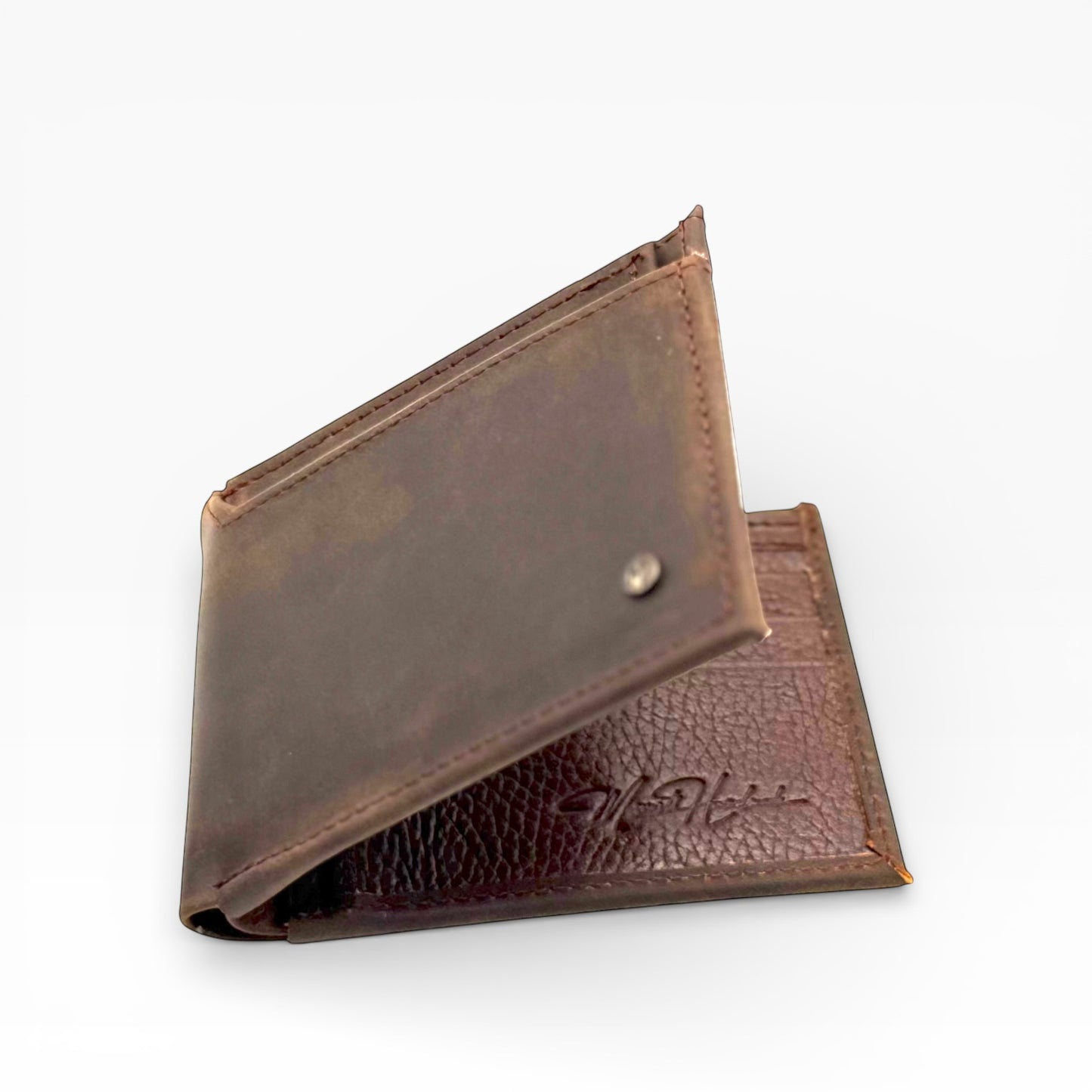 Cartera caballero con tarjetero Desmontable Mod. ROMA *Crazy Café/Roble*