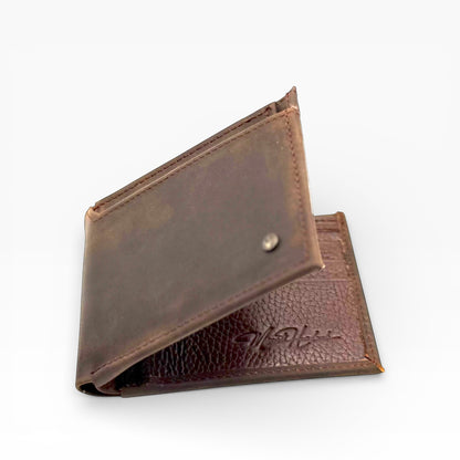 Cartera caballero con tarjetero Desmontable Mod. ROMA *Crazy Café/Roble*