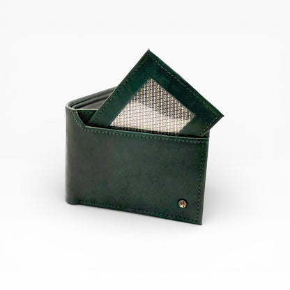 Cartera caballero con tarjetero Desmontable Mod. ROMA *Verde/Negro*