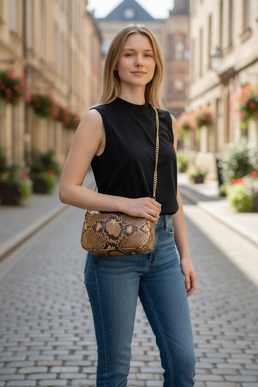 Bolso cross body  Mini Mod Aranza Plus+ Pitón Bitono