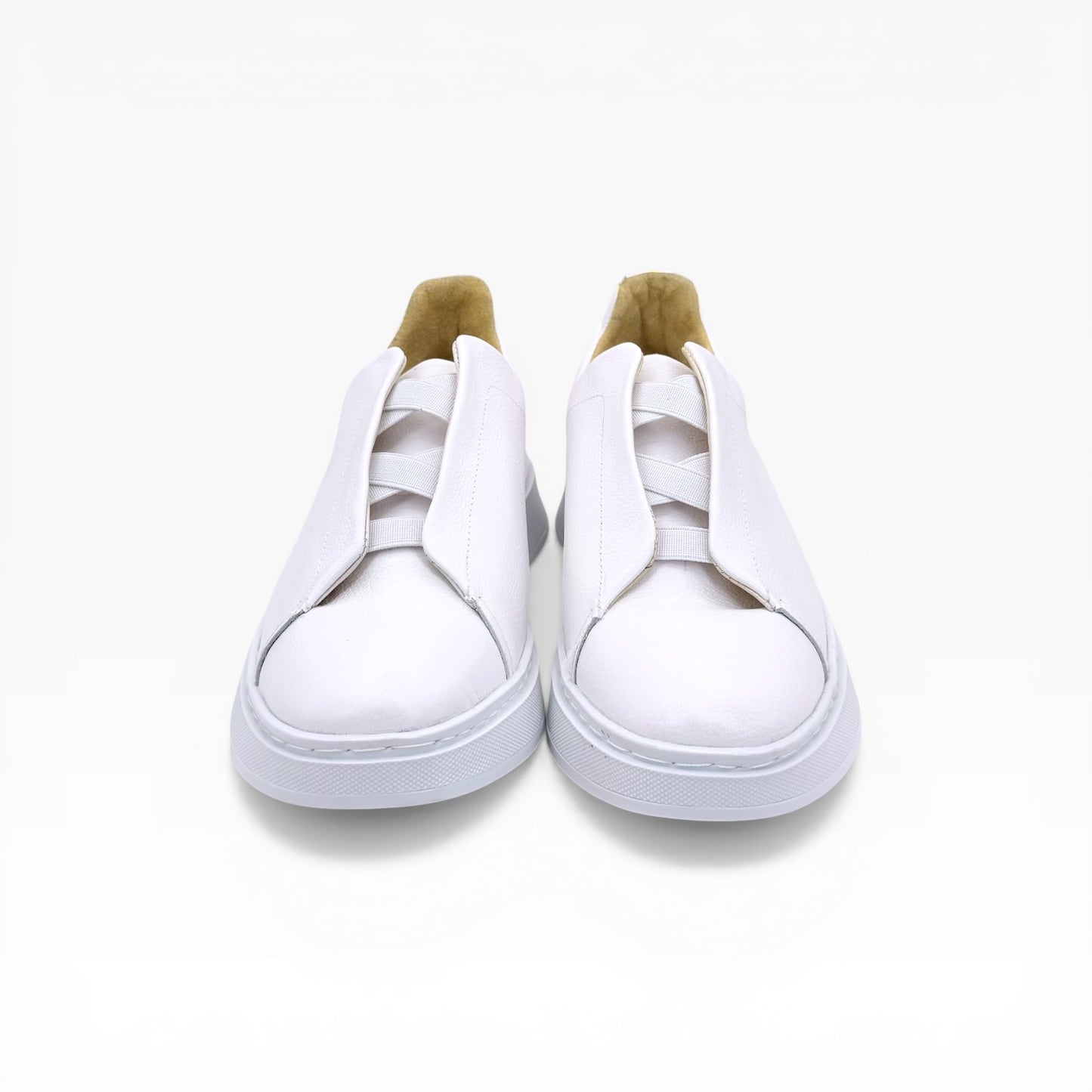 Tenis sneakers piel genuina slip on mod 51003 Blanco