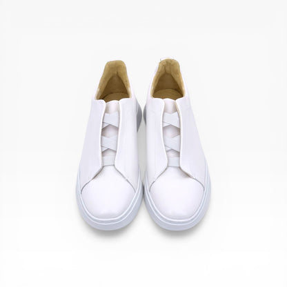 Tenis sneakers piel genuina slip on mod 51003 Blanco