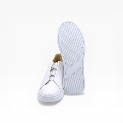 Tenis sneakers piel genuina slip on mod 51003 Blanco