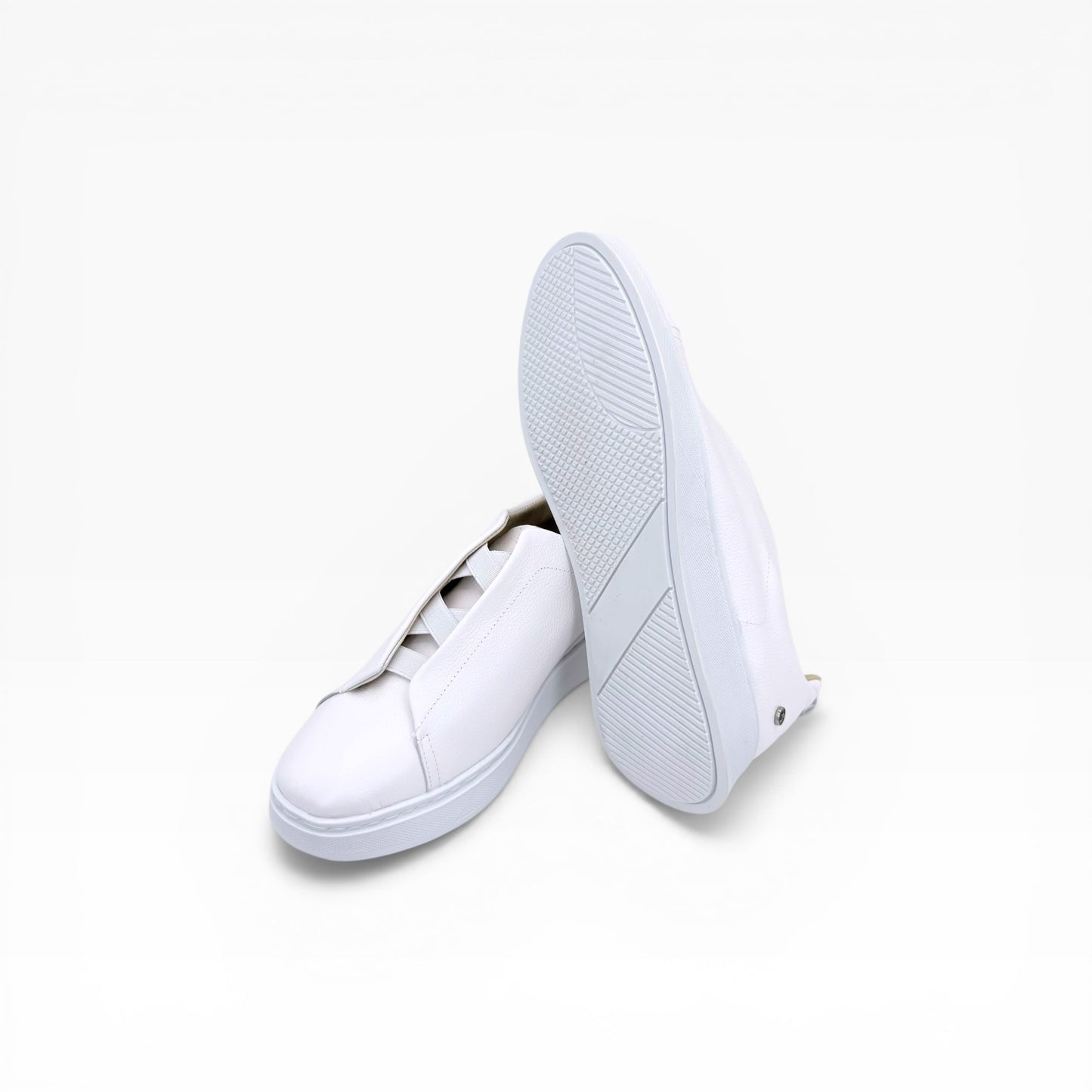 Tenis sneakers piel genuina slip on mod 51003 Blanco