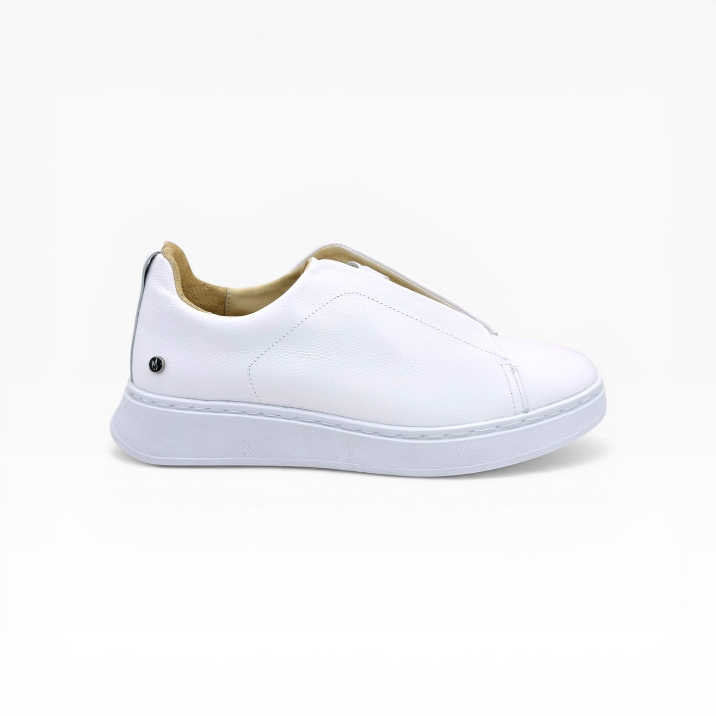 Tenis sneakers piel genuina slip on mod 51003 Blanco