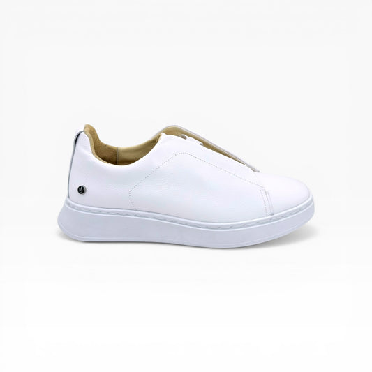 Tenis sneakers piel genuina slip on mod 51003 Blanco