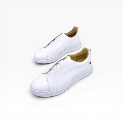 Tenis sneakers piel genuina slip on mod 51003 Blanco