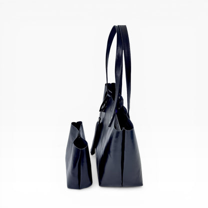 Bolsa Dama Tote 100% Piel Mod. Praga *Pull up Negro*  + 💄Cosmetiquera 👝 Gratis!!