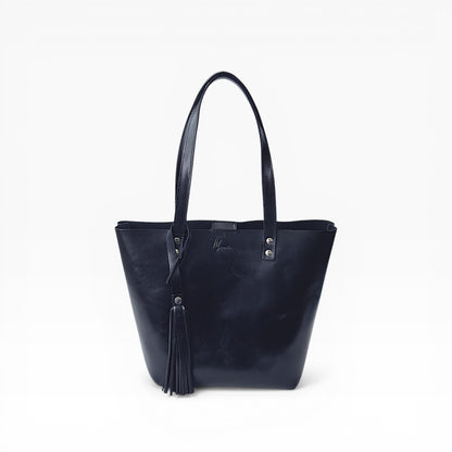 Bolsa Dama Tote 100% Piel Mod. Praga *Pull up Negro*  + 💄Cosmetiquera 👝 Gratis!!