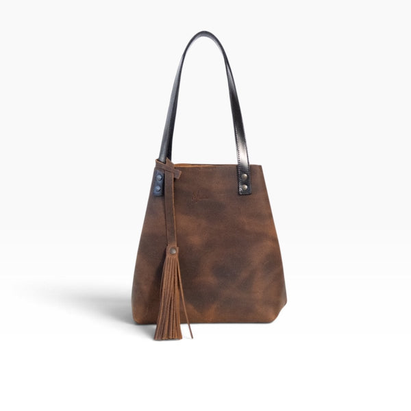 Tote Cuero Praga Plus+ Crazy Café Doble Vista + 💄Cosmetiquera 👝 Gratis!!