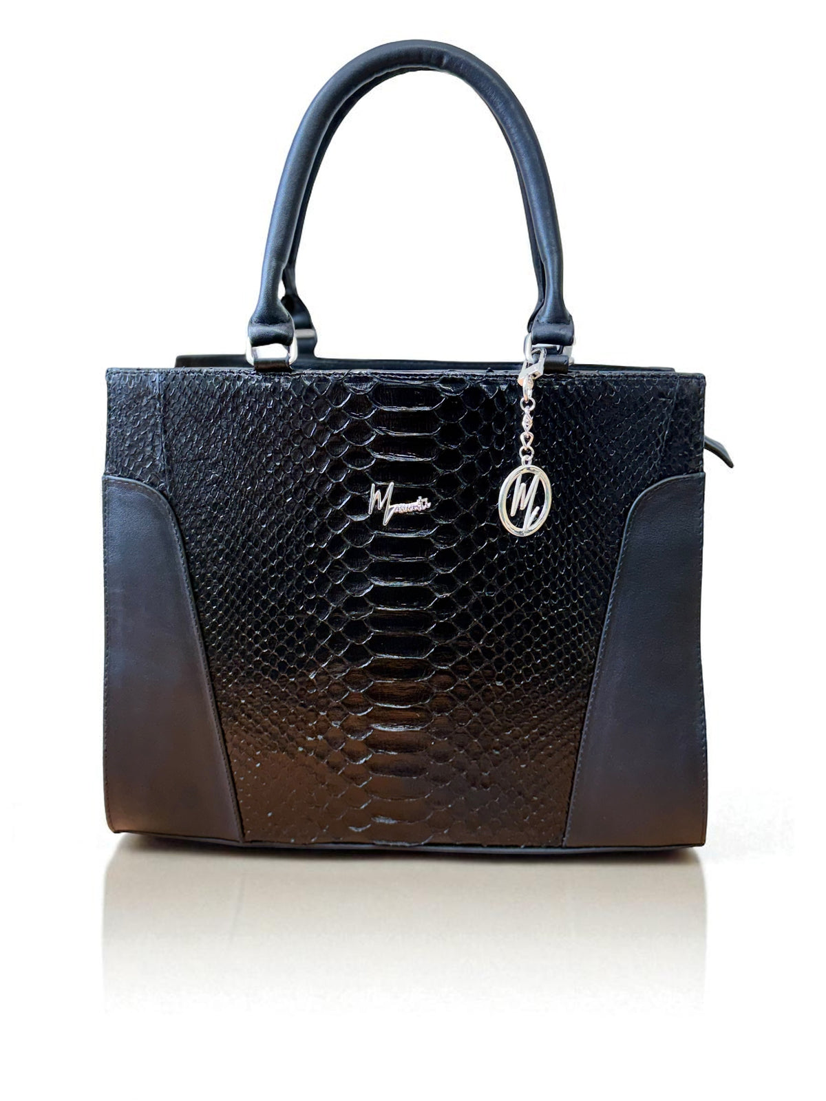 Bolso Amazonas Damá Pitón Genuino (Negro)