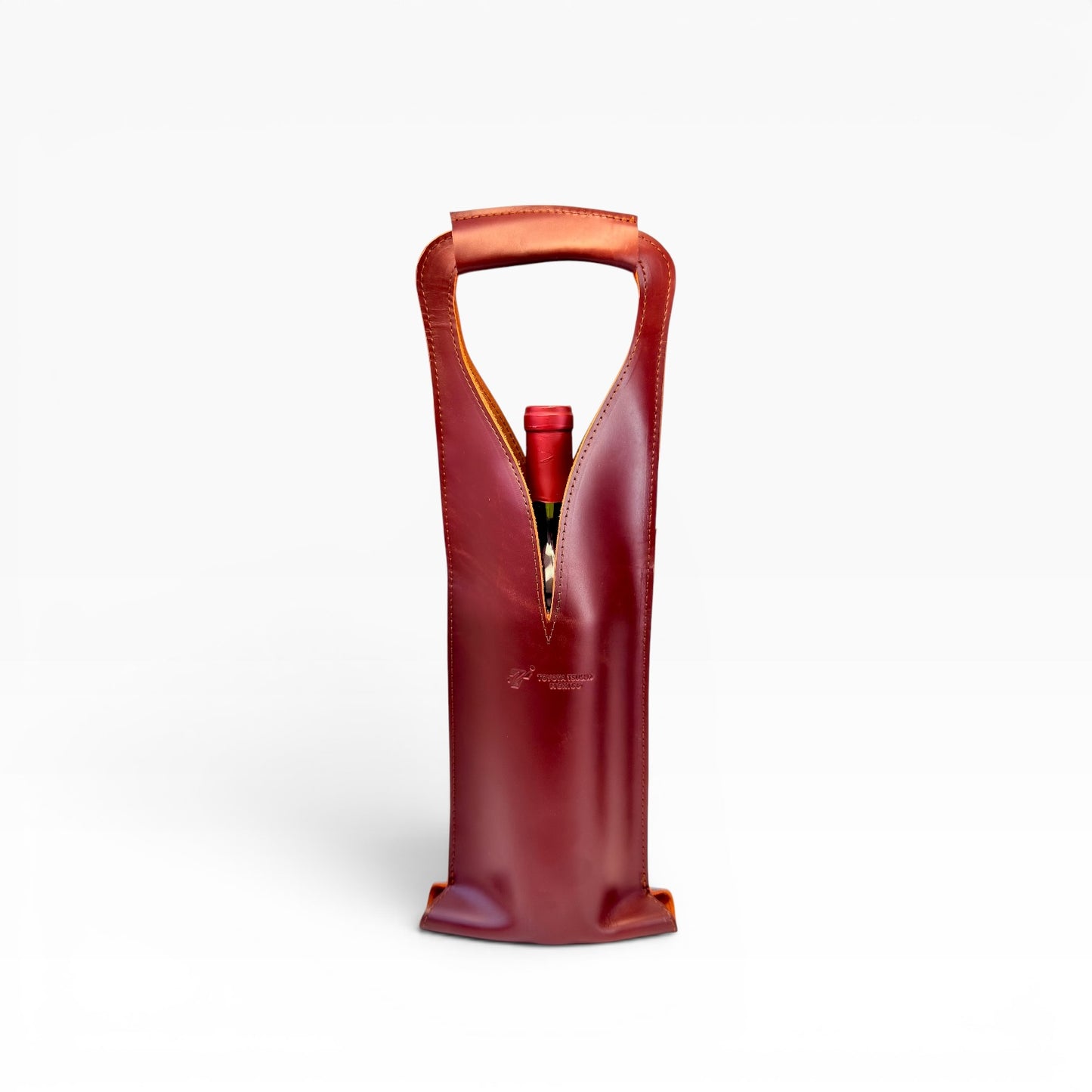 Bolsa de vino de cuero Porta botella piel 100% Mod. *Merlot Plus +