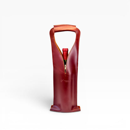 Bolsa de vino de cuero Porta botella piel 100% Mod. *Merlot Plus +