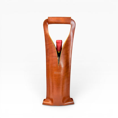 Bolsa de vino de cuero Porta botella piel 100% Mod. *Merlot Plus +
