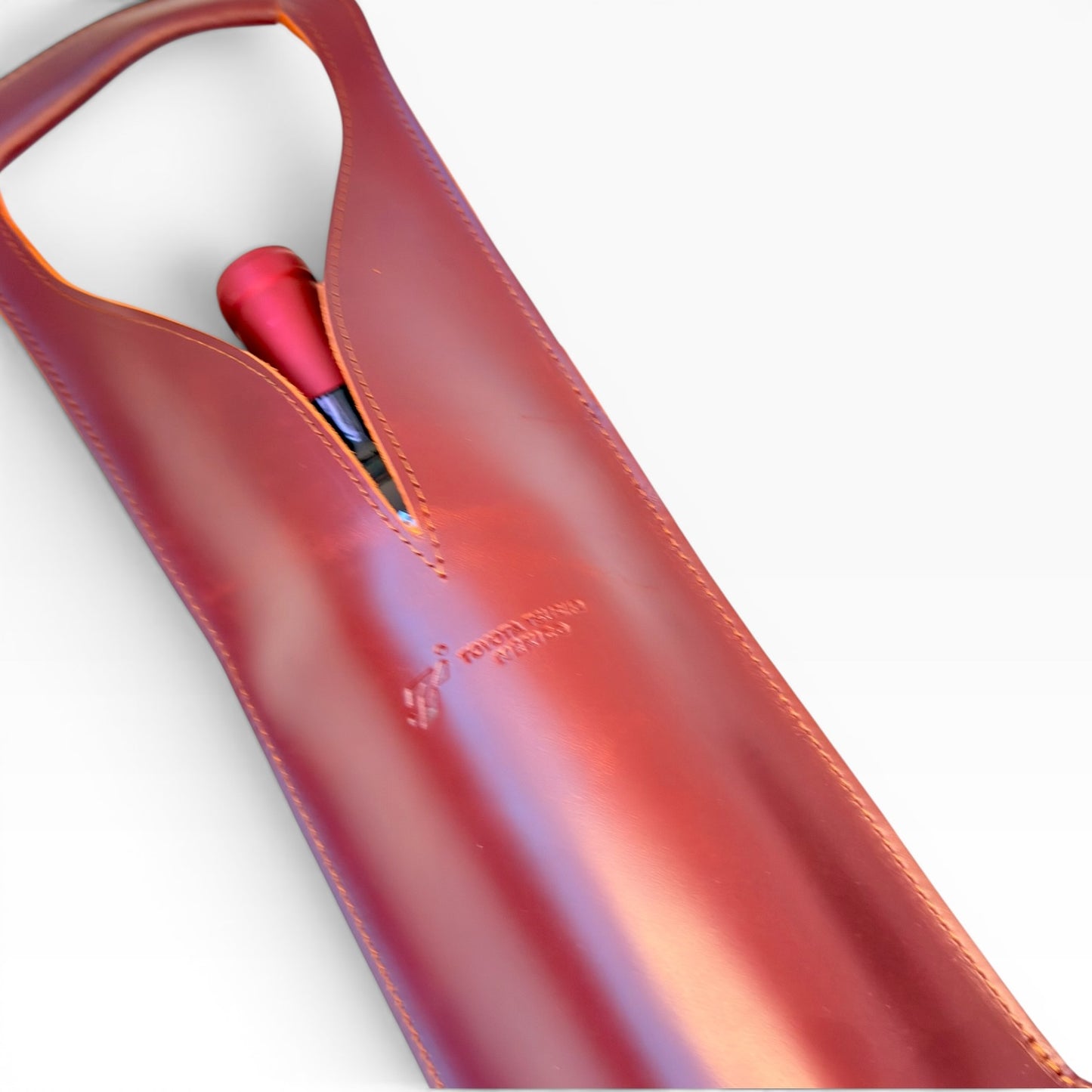 Bolsa de vino de cuero Porta botella piel 100% Mod. *Merlot Plus +