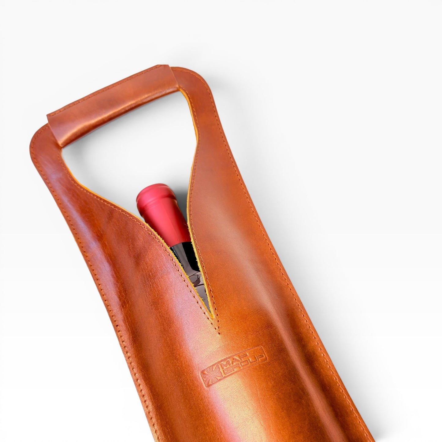 Bolsa de vino de cuero Porta botella piel 100% Mod. *Merlot Plus +