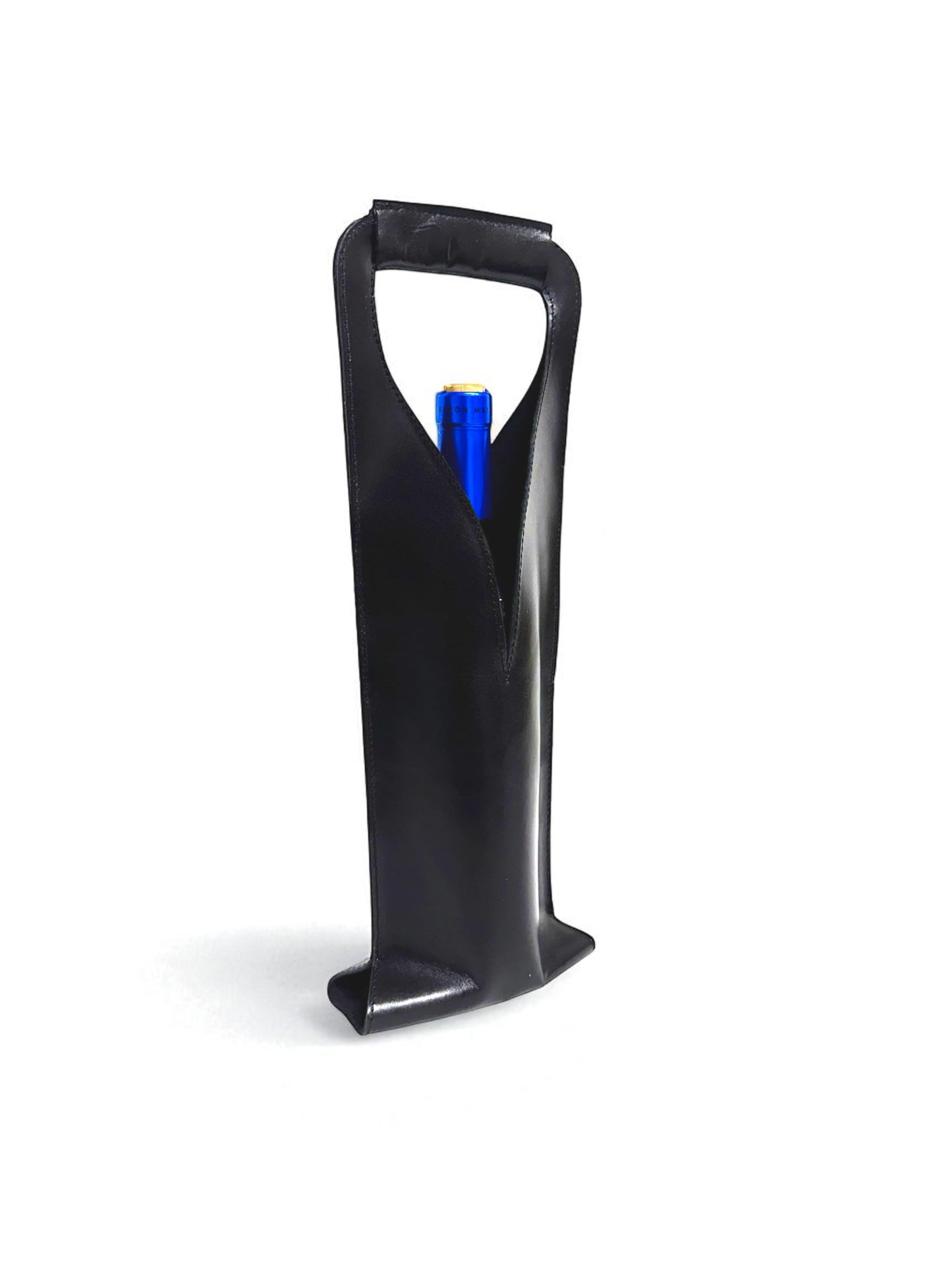 Bolsa de vino de cuero Porta botella piel 100% Mod. (Merlot) NEGRO PULL