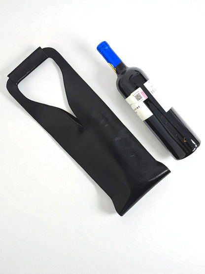 Bolsa de vino de cuero Porta botella piel 100% Mod. (Merlot) NEGRO PULL