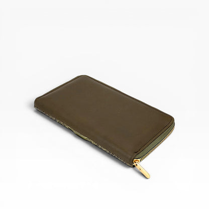 Cartera para Dama en Piel piton genuino  verde Musgo