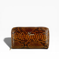 Cartera para Dama en Piel Genuina de Pitón  Cafe Bitono 🐍