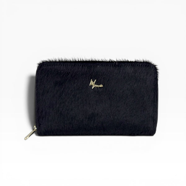 Cartera para Dama en Piel  res pelo no nato *Negro*