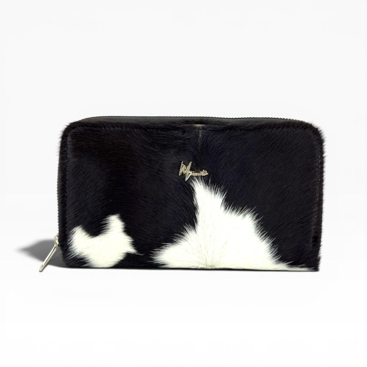 Cartera para Dama en Piel  res pelo no nato  Negro/Blanco
