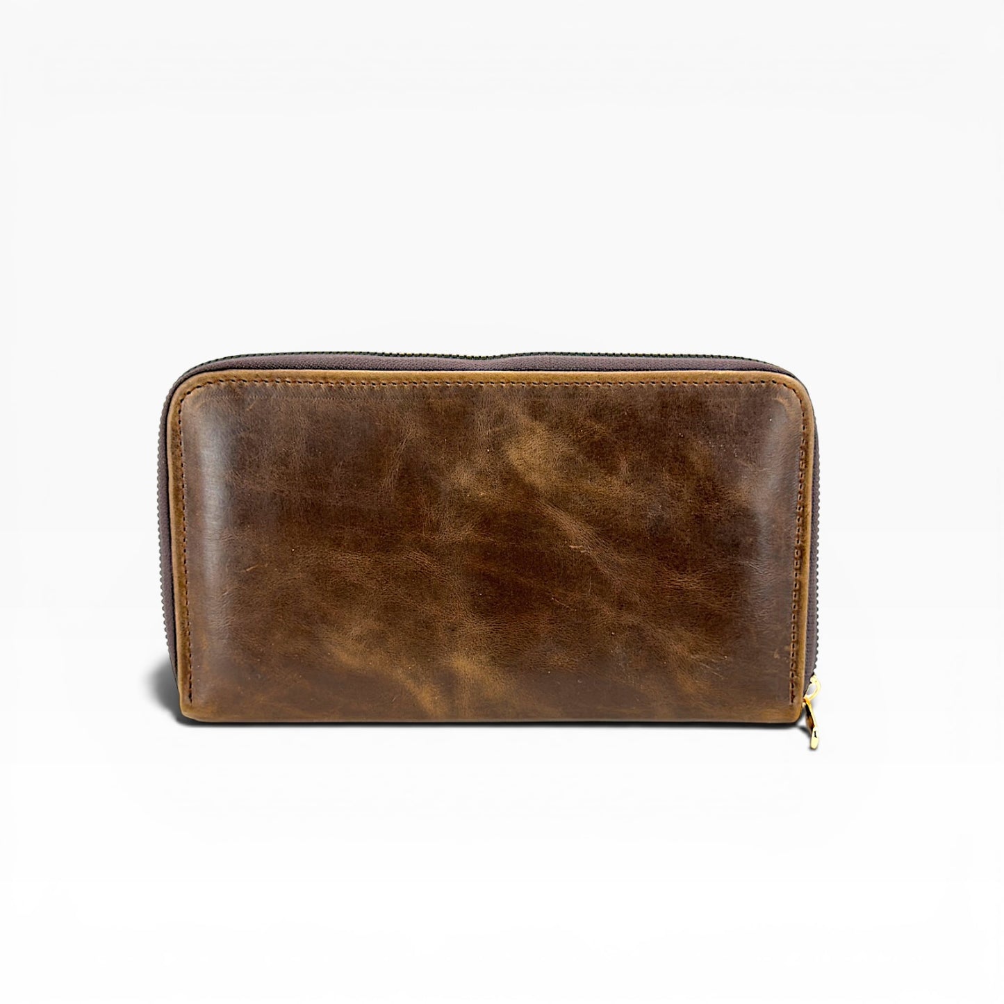 Cartera para Dama en Piel Genuina de Pitón café Lustrado